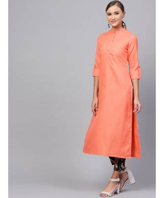 Indo Era Coral Solid Straight Kurtas 3