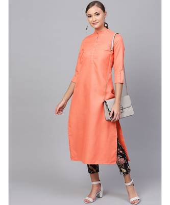 Indo Era Coral Solid Straight Kurtas 5