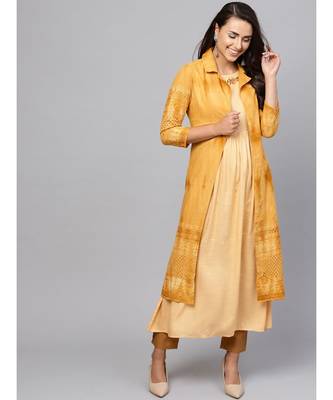Indo Era Mustard Shifali Jacket Kurtas 1