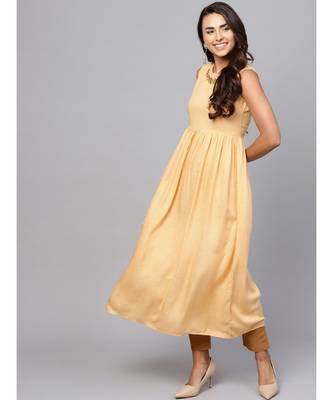 Indo Era Mustard Shifali Jacket Kurtas 3
