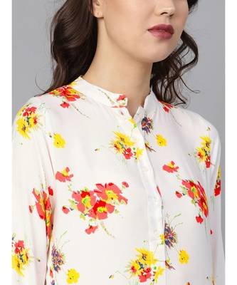 Indo Era Off White Printed Straight Kurtas 6