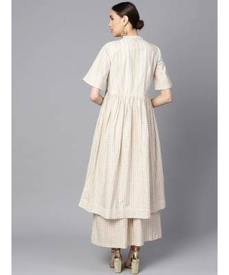 Indo Era Off White Printed Anarkali Kurtas 2