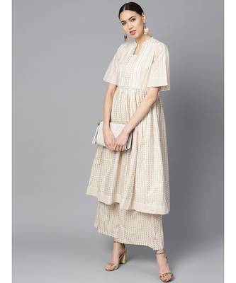 Indo Era Off White Printed Anarkali Kurtas 5