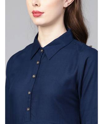 Indo Era Blue Embroidered Straight Kurtas 6