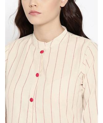 Indo Era Cream Solid Straight Kurtas 5