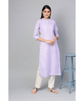 Indo Era Magenta Striped Straight Kurtas 1