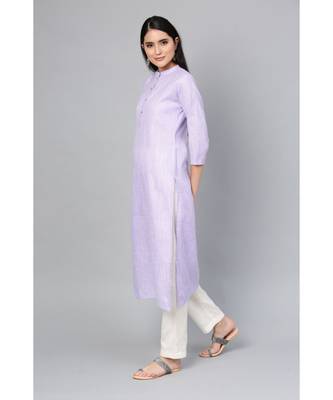 Indo Era Magenta Striped Straight Kurtas 2