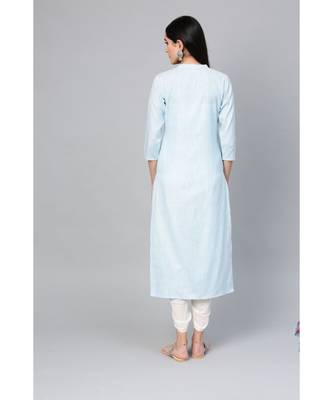 Indo Era Green Striped Straight Kurtas 2