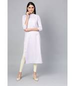 Indo Era Purple Striped Straight Kurtas