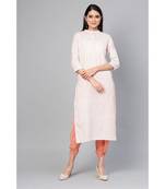 Indo Era Brown Striped Straight Kurtas