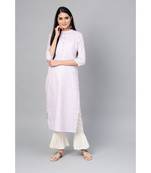 Indo Era Purple Striped Straight Kurtas
