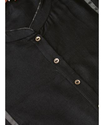 Indo Era Black Solid Straight Kurtas 3