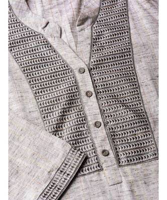 Indo Era Grey Embellished Straight Kurtas 4