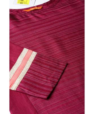 Indo Era Magenta Panelled A-line Kurtas 4