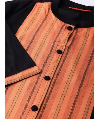 Indo Era Black Striped Straight Kurtas 4