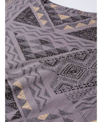 Indo Era Grey Foil Printed Satright Kurtas 4