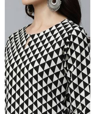 Indo Era Black Printed Straight Kurtas 2