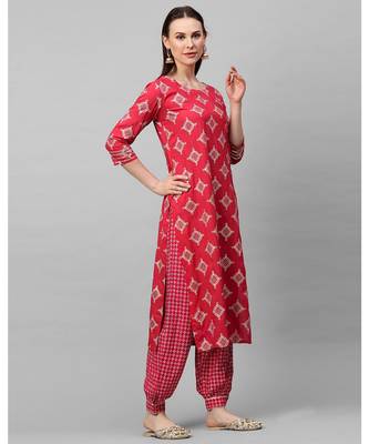 Indo Era Pink Foil Printed Straight Kurtas 4