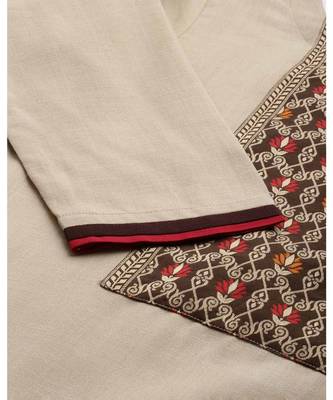 Indo Era Beige Solid Kurtas 4