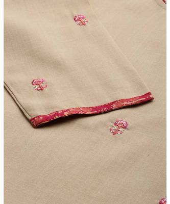 Indo Era Beige Embroidered Straight Kurtas 4