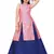 Kids Pink Indo With Blue Lehenga Choli For Girls