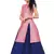 Kids Pink Indo With Blue Lehenga Choli For Girls