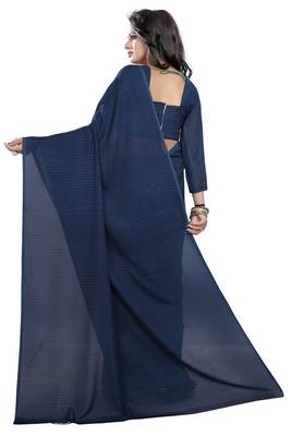 Multicolor printed faux georgette saree with blouse 2