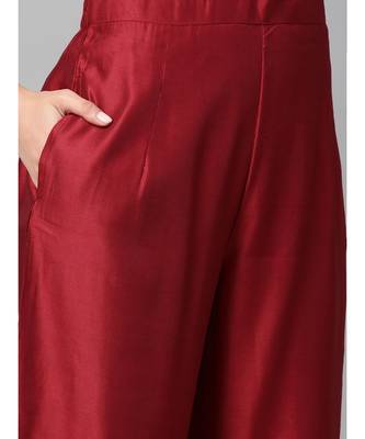 Indo Era Navy Blue Solid Straight Kurta Palazzo with Foil Dupatta Set 5