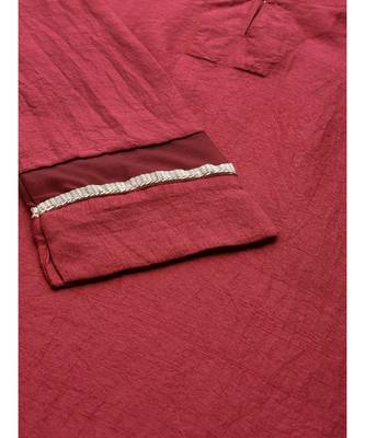 Indo Era Maroon Solid Straight Kurta Pant with Dupatta Sets 3