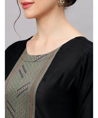 Indo Era Black Solid Straight Kurta with Palazzo Set 2