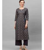 Indo Era Foil Printed Straight Kurta with Palazzo Set