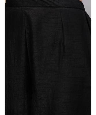 Indo Era Black Solid Straight Kurta Palazzo With Dupatta Set 4