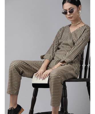 Indo Era Black Printed A-Line Kurta with Pant Set 1