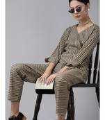 Indo Era Black Printed A-Line Kurta with Pant Set