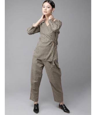 Indo Era Black Printed A-Line Kurta with Pant Set 3