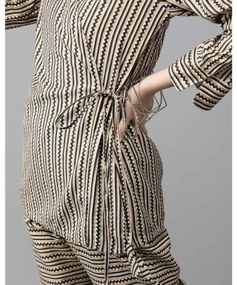 Indo Era Black Printed A-Line Kurta with Pant Set 5