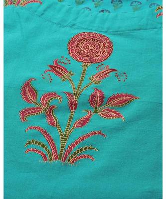 Indo Era Green Floral Printed A-Line Kurta Trouser With Dupatta Set 5