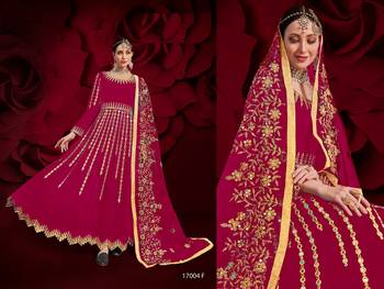 Rani-pink embroidered georgette salwar 2