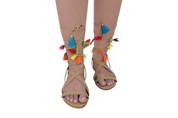 Colorful Tassel Gladiator Sandal 1