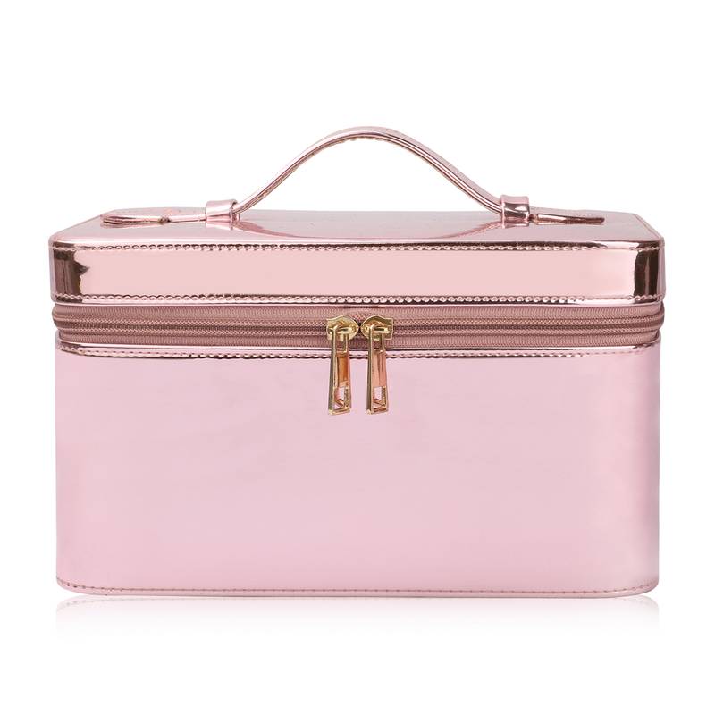 NFI essentials Makeup Bag Cosmetic Box Jewelry Bridal Box Make up Box Trousseau Box (Light Pink)