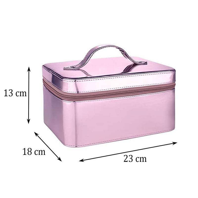 NFI essentials Makeup Bag Cosmetic Box Jewelry Bridal Box Make up Box Trousseau Box (Light Pink)