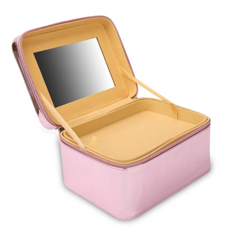 NFI essentials Makeup Bag Cosmetic Box Jewelry Bridal Box Make up Box Trousseau Box (Light Pink)