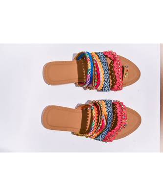 Strips Colorful Flat Sandal 2