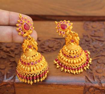 Red agate earrings 1