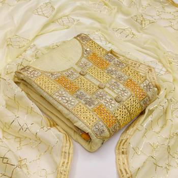 Light-yellow embroidered chanderi salwar 1