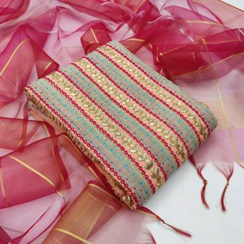 Peach embroidered cotton salwar 1