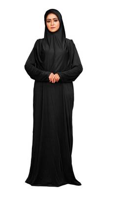 Women's Casual Wear Lycra Abaya Burqa With Attached Cap Style Hijab 2
