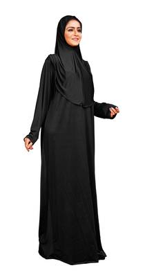 Women's Casual Wear Lycra Abaya Burqa With Attached Cap Style Hijab 4