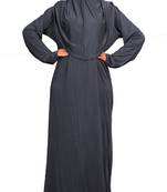 Lycra Stretchable Plain Women Abaya Burqa With Attached Hijab