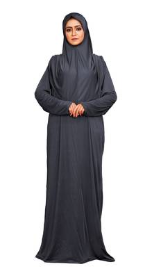 Lycra Stretchable Plain Women Abaya Burqa With Attached Hijab 2